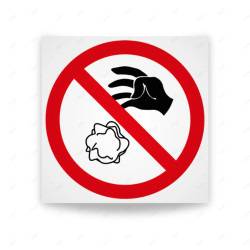 Rótulo de Prohibición - Prohibido tirar objetos al suelo| Cod. PR-028