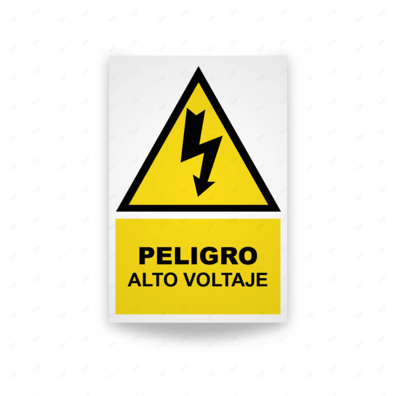 Rótulo de Atención - Peligro Alto Voltaje | Cod. AD-102, Señales de Atención