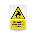 Rótulo de Atención - Peligro Inflamable Diesel | Cod. AD-112