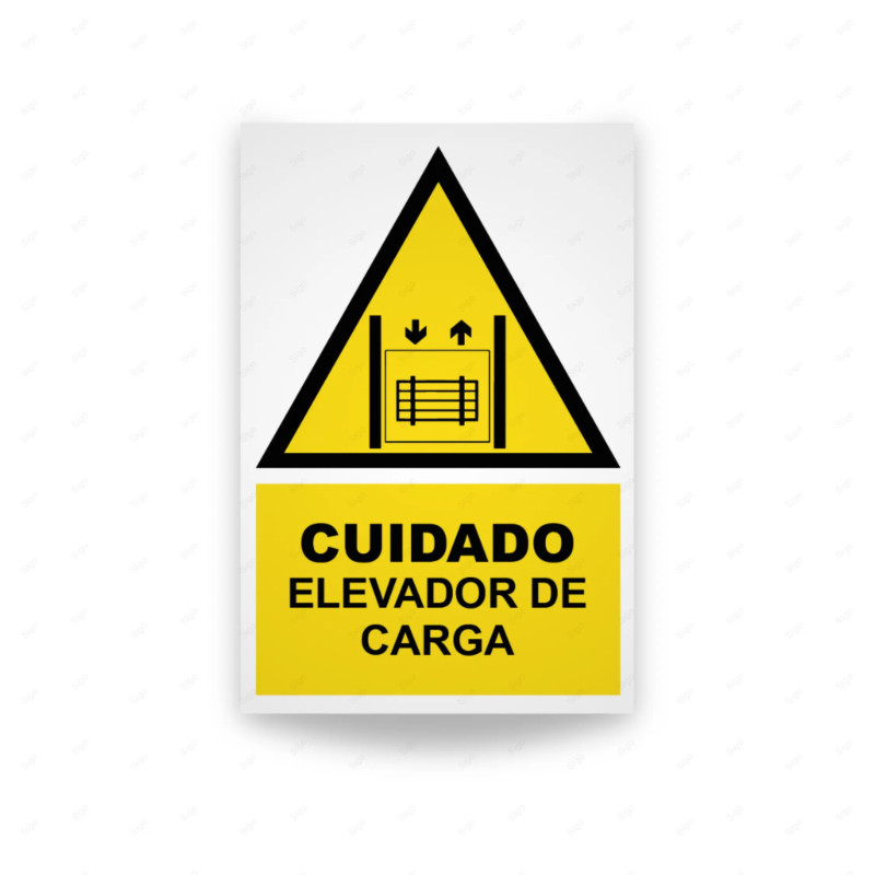 Rótulo de Atención - Cuidado Elevador de Carga | Cod. AD-162, Señales de Atención