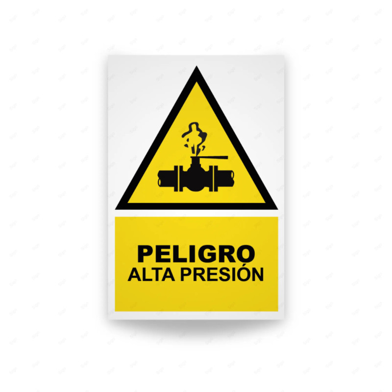 Rótulo de Atención - Peligro Alta Presión | Cod. AD-166, Señales de Atención