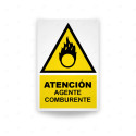 Rótulo de Atención - Atención Agente Comburente | Cod. AD-172, Señales de Atención