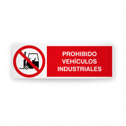 Rótulo de Prohibición - Prohibido vehículos industriales | Cod. PR-206