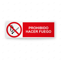 Rótulo de Prohibición - Prohibido hacer fuego | Cod. PR-210