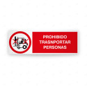 Rótulo de Prohibición - Prohibido transportar personas | Cod. PR-217