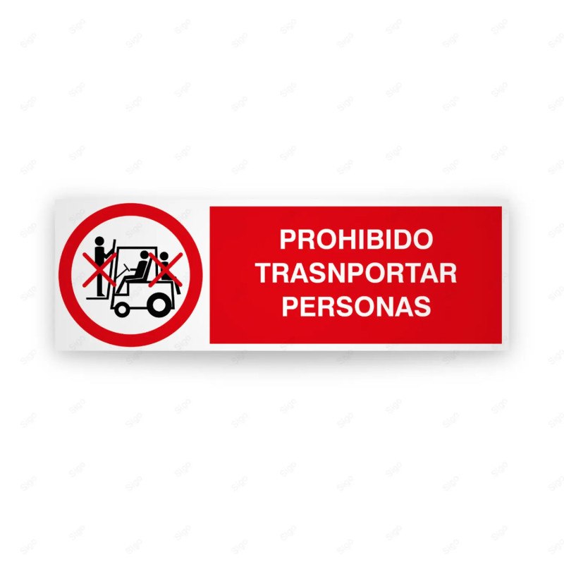 Rótulo de Prohibición - Prohibido transportar personas | Cod. PR-217
