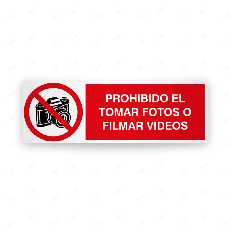 Rótulo de Prohibición - Prohibido el tomar fotos o filmar videos| Cod. PR-220