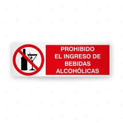 Rótulo de Prohibición - Prohibido el ingreso de bebidas alcohólicas| Cod. PR-231