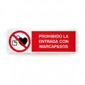 Rótulo de Prohibición - Prohibido la entrada con marcapasos | Cod. PR-235