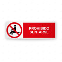 Rótulo de Prohibición - Prohibido sentarse | Cod. PR-238