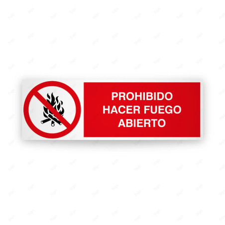 Rótulo de Prohibición - Prohibido hacer fuego abierto | Cod. PR-250