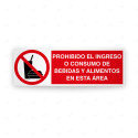 Rótulo de Prohibición - Prohibido el ingreso de consumo de bebidas y alimentos en esta área | Cod. PR-254