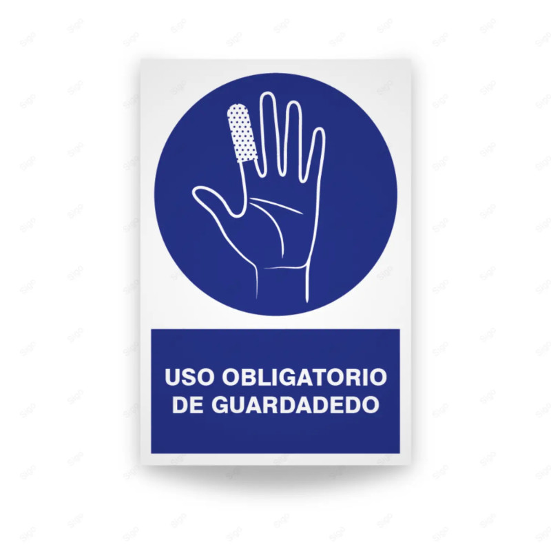Rótulo de Obligación - Uso obligatorio de guarda dedo | Cod.  OB-174, Señales de Obligación