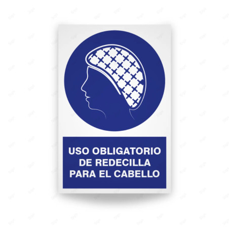 Rótulo de Obligación - Uso obligatorio de redecilla para el cabello | Cod. OB-173, Señales de Obligación