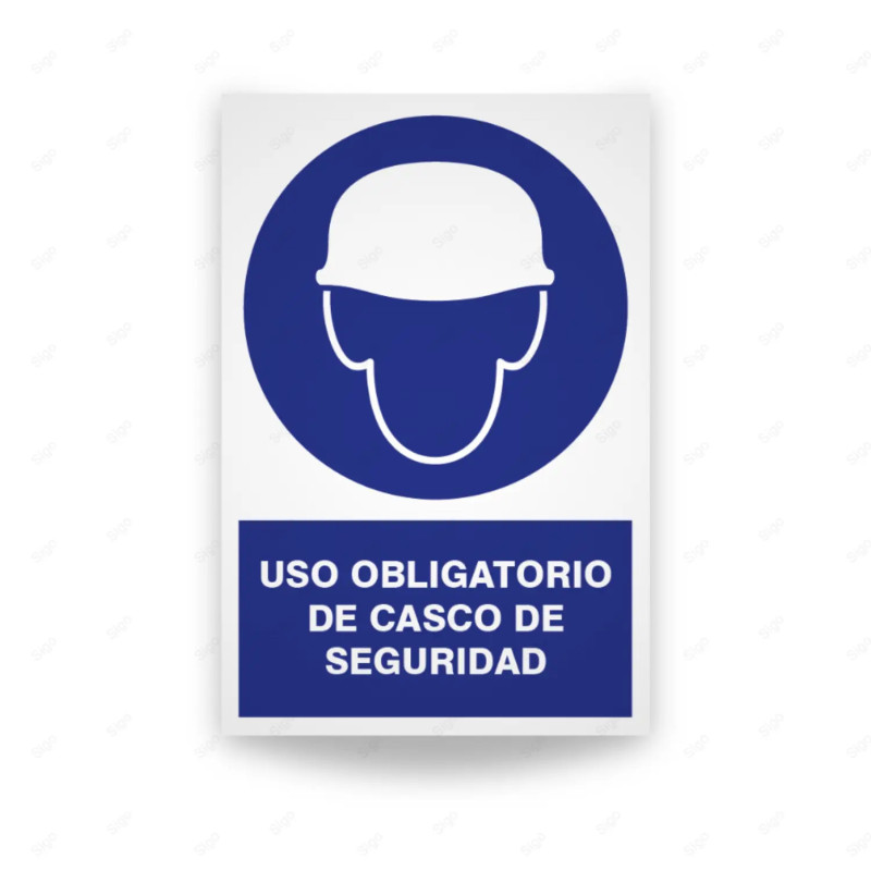 Rótulo de Obligación - Uso obligatorio de casco de seguridad | Cod. OB-102