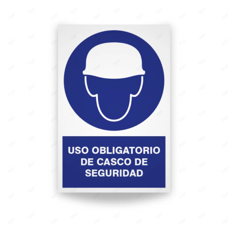 Rótulo de Obligación - Uso obligatorio de casco de seguridad | Cod. OB-102