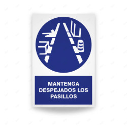 Rótulo de Obligación - Mantenga despejado los pasillos| Cod. OB-163, Señales de Obligación
