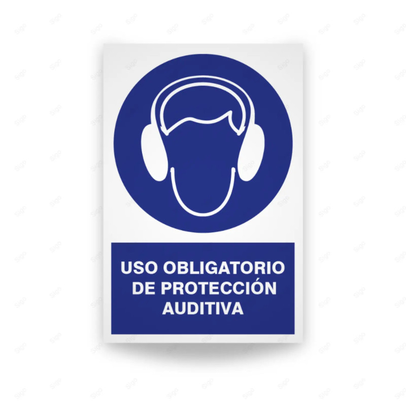 Rótulo de Obligación - Uso obligatorio de proteccion auditiva | Cod. OB-103