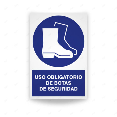 Rótulo de Obligación - Uso obligatorio de botas de seguridad  | Cod. OB-104