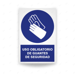 Rótulo de Obligación - Uso obligatorio de guantes de seguridad | Cod. OB-107