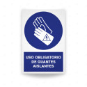 Rótulo de Obligación - Uso obligatorio de guantes aislantes | Cod. OB-108