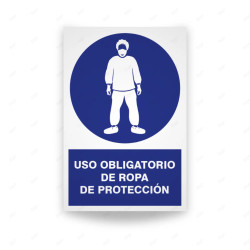 Rótulo de Obligación - Uso obligatorio de ropa de protección | Cod. OB-160, Señales de Obligación