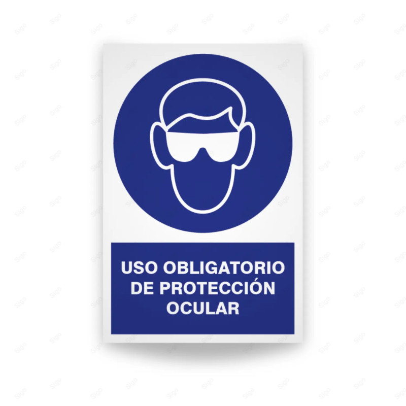 Rótulo de Obligación - Uso obligatorio de protección ocular | Cod. OB-109