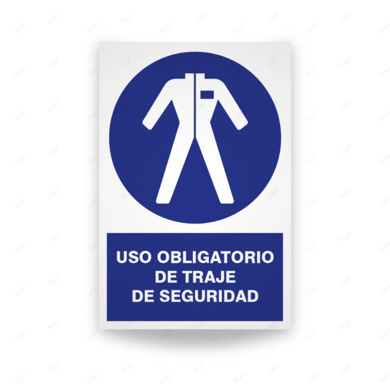 Rótulo de Obligación - Uso obligatorio de traje de seguridad | Cod. OB-101