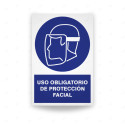 Rótulo de Obligación - Uso obligatorro de proteccion facial  | Cod. OB-111