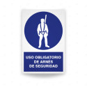 Rótulo de Obligación - Uso obligatorio de arnes de seguridad  | Cod.  OB-112