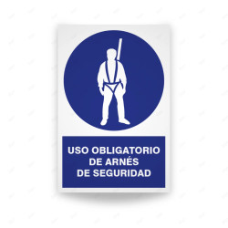 Rótulo de Obligación - Uso obligatorio de arnes de seguridad  | Cod.  OB-112