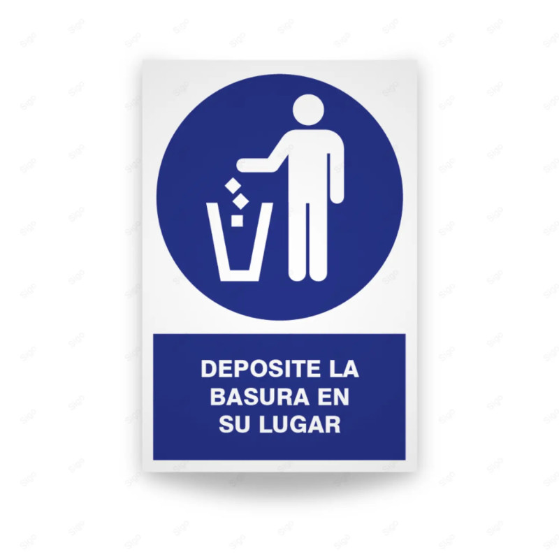 Rótulo de Obligación - Deposite la basura en su lugar | Cod. OB-155, Señales de Obligación