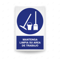 Rótulo de Obligación - Es obligatorio mantener limpia su area de trabajo | Cod.  OB-171, Señales de Obligación