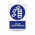Rótulo de Obligación - Apilar correctamente | Cod. OB-176, Señales de Obligación