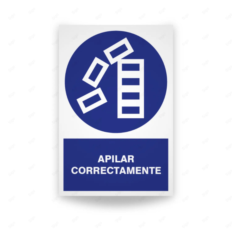 Rótulo de Obligación - Apilar correctamente | Cod. OB-176, Señales de Obligación