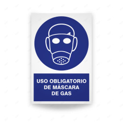 Rótulo de Obligación -  Uso obligatroio de máscara de gas | Cod. OB-119