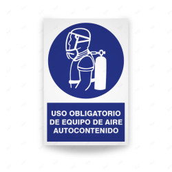Rótulo de Obligación - Uso obligatorio de equipo de aire autocontenido | Cod. OB-121