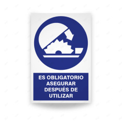 Rótulo de Obligación - Es obligatorio asegurar despues de utilizar| Cod. OB-124