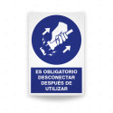 Rótulo de Obligación - Es obligatorio desconectar después de utilizar| Cod. OB-125