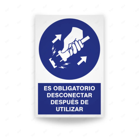 Rótulo de Obligación - Es obligatorio desconectar después de utilizar| Cod. OB-125