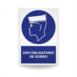 Rótulo de Obligación - Uso obligatorio de gorro  | Cod. OB-127