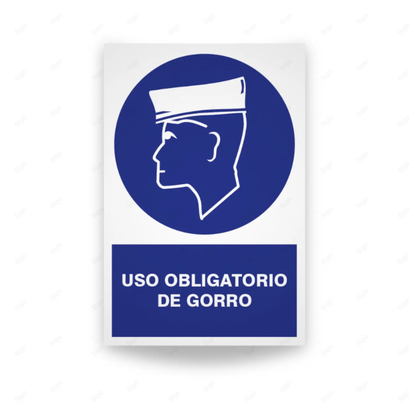Rótulo de Obligación - Uso obligatorio de gorro  | Cod. OB-127