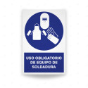 Rótulo de Obligación - Uso obligatorio de equipo de soldadura | Cod. OB-143, Señales de Obligación