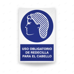 Rótulo de Obligación - Uso obligatorio de redecilla para el cabello| Cod. OB-134, Señales de Obligación