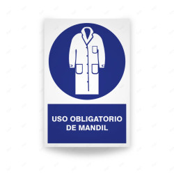 Rótulo de Obligación - Uso obligatorio de mandil | Cod. OB-131, Señales de Obligación