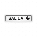 Rótulo Vial Direccional para Sótano o Estacionamientos -Salida FLecha Lado Abajo Blanco| Cod. VDIR-1115