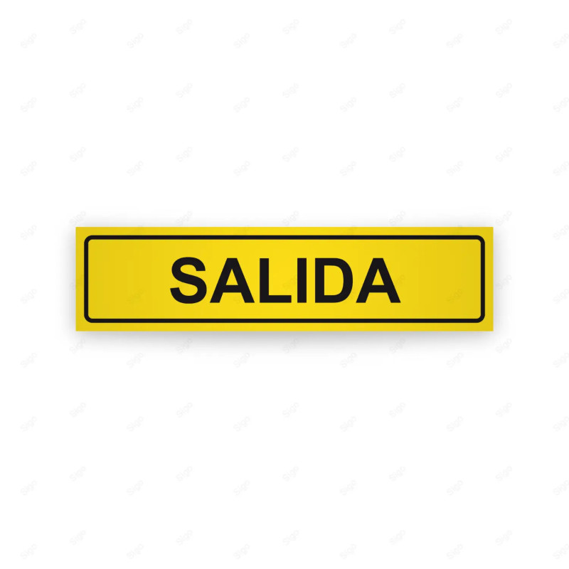 Rótulo Vial Direccional para Sótano o Estacionamientos -Salida Amarillo| Cod. VDIR-1121