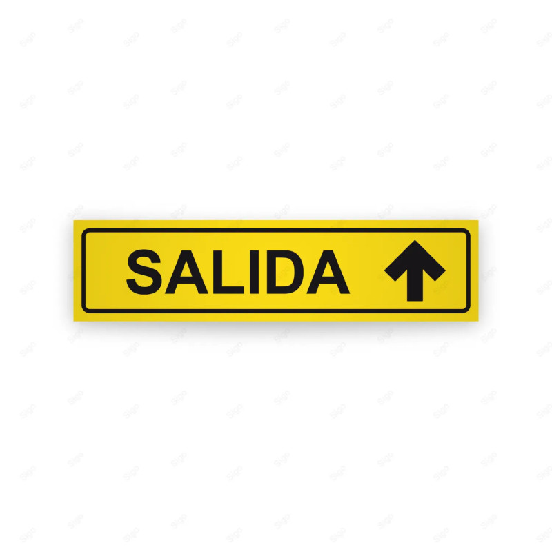 Rótulo Vial Direccional para Sótano o Estacionamientos -Salida Flecha Lado Arriba Amarillo| Cod. VDIR-1124