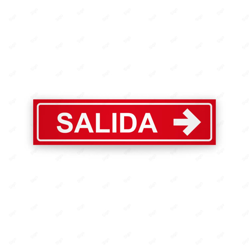 Rótulo Vial Direccional para Sótano o Estacionamientos - Salida Flecha Izquierda Rojo | Cod. VDIR-1133