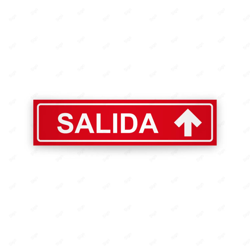 Rótulo Vial Direccional para Sótano o Estacionamientos - Salida Flecha Lado Arriba | Cod. VDIR-1134